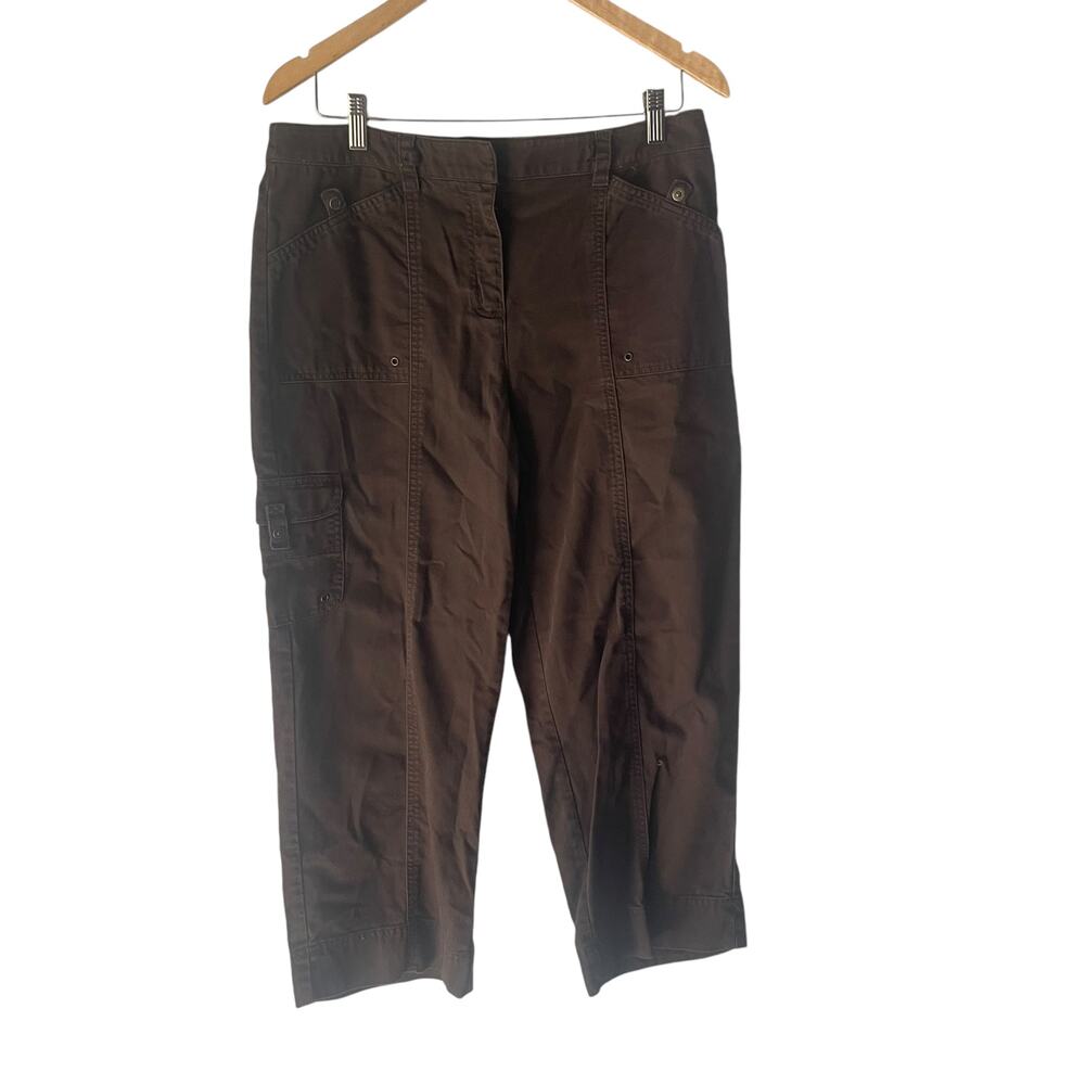 Jones New York Vintage Women's Size 8 Brown Cargo Baggy Cropped Pants